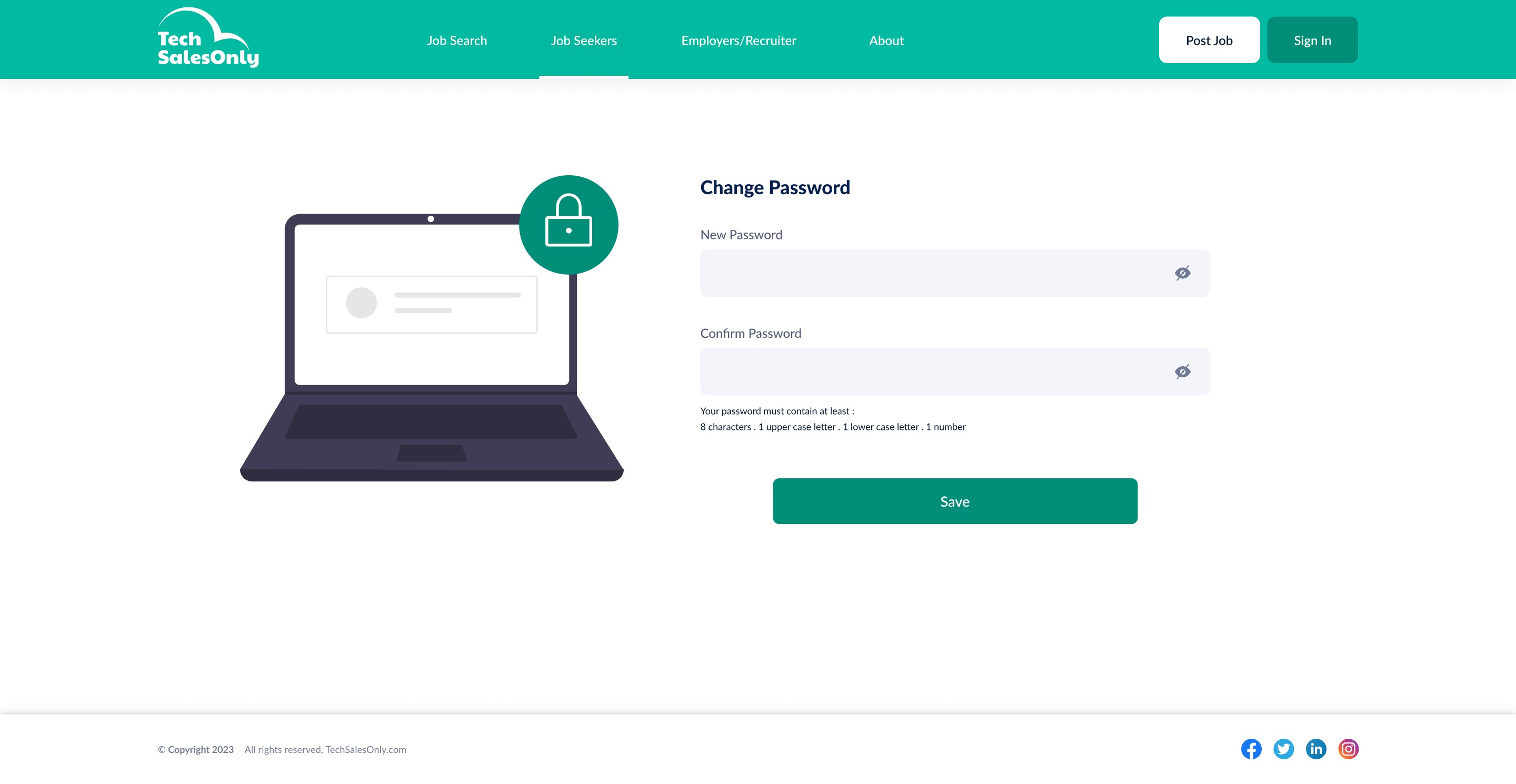Password creation and reset functionality